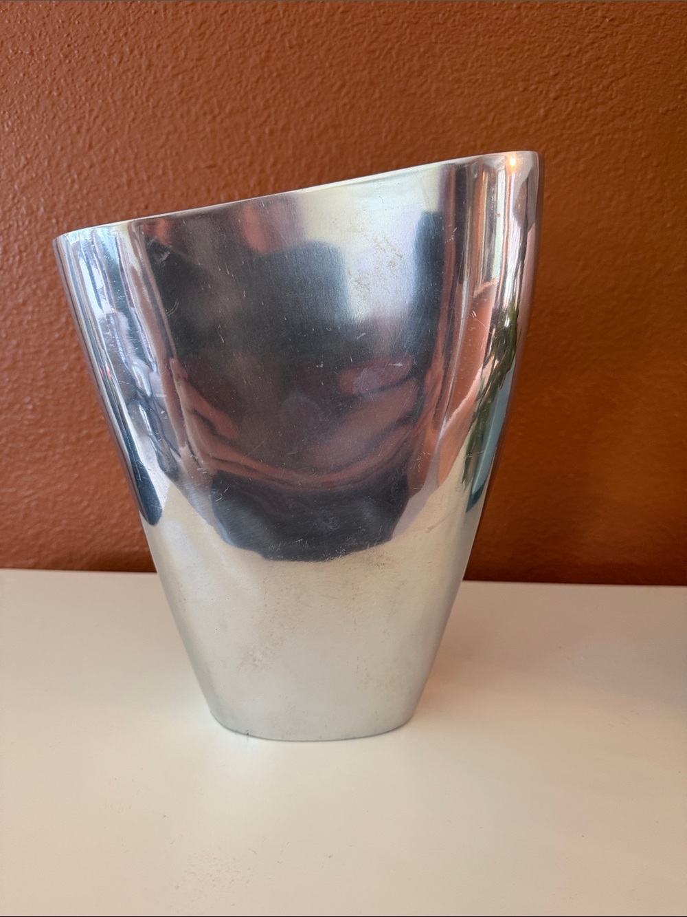 Polished Silver Accent Vase - Modern Home Accent